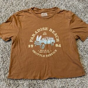 Reef Women’s Crop Top Small Brown Paradise Beach Tee